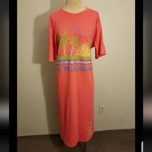 MYRTLE BEACH VINTAGE VACATION COVERUP NIGHTGOWN 90S ONE SIZE FITS ALL NEON PUFFY